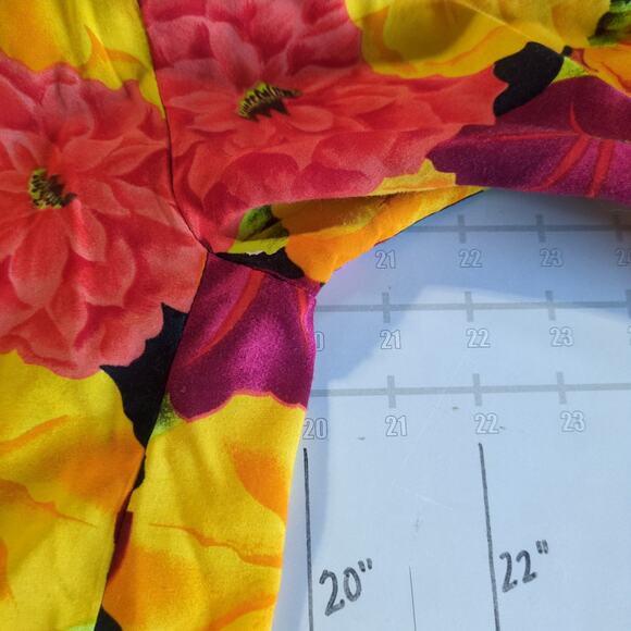 Vintage Rampage Blazer Jacket Womens S Yellow Pink Floral Two Buttoned Y2k - Picture 8 of 12